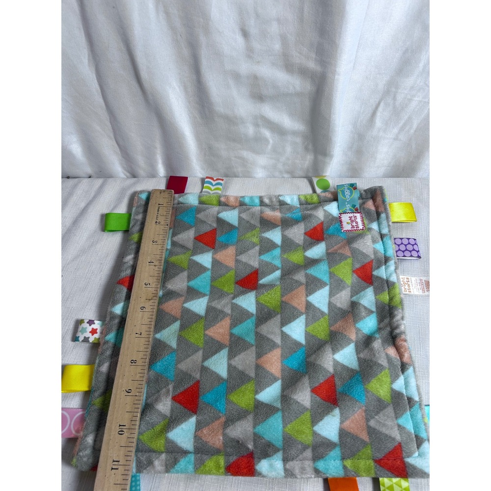 Bright Starts Taggies Security Blanket 12x12 Multi Triangle Sensory Lovey Kids